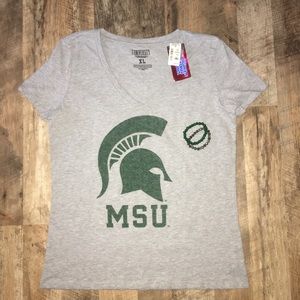 NWT Michigan State Univ Tee & Stacking Bracelets